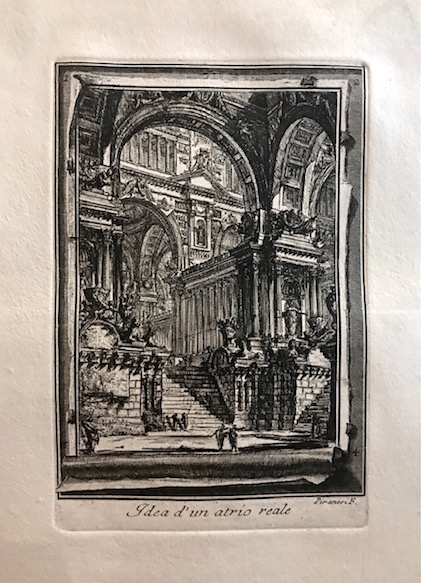 Piranesi Giovanni Battista (1720-1778) Idea d'un atrio reale 1761 Roma (si vendono presso l'Autore nel palazzo del Signor Conte Tomati su la strada Felice alla Trinità  de' Monti)